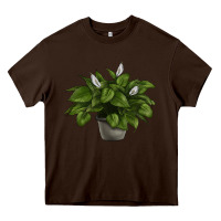 Chocolate Brown Peace Lily Heavy Core Tee - LillyAllenDesigns