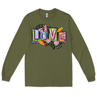 Army Green Easter love Happy Easter Day Long Sleeve Tee - CowGirlArtShop