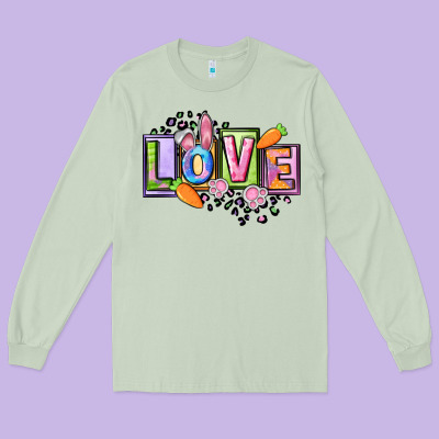 Easter Love Happy Easter Day Long Sleeve Tee Designed By Cowgirlartshop