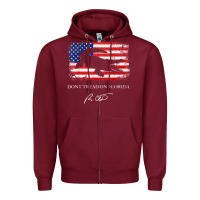 Burgundy Don_t Tread On Florida Governor Ron DeSantis 2022 USA Flag Zipper Hoodie - minhPixels