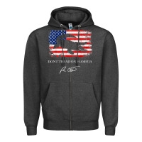 Charcoal Heather Don_t Tread On Florida Governor Ron DeSantis 2022 USA Flag Zipper Hoodie - minhPixels