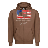 Chestnut Don_t Tread On Florida Governor Ron DeSantis 2022 USA Flag Zipper Hoodie - minhPixels