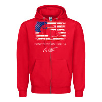 Red Don_t Tread On Florida Governor Ron DeSantis 2022 USA Flag Zipper Hoodie - minhPixels