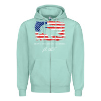 Seafoam Don_t Tread On Florida Governor Ron DeSantis 2022 USA Flag Zipper Hoodie - minhPixels