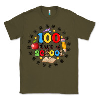Army Green 100 days of school Classic Tee - Artiststas