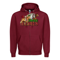 Burgundy all the jingle ladies christmas horses Zipper Hoodie - LillyAllenDesigns