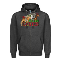 Charcoal Heather all the jingle ladies christmas horses Zipper Hoodie - LillyAllenDesigns