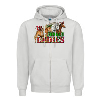 Dove Grey all the jingle ladies christmas horses Zipper Hoodie - LillyAllenDesigns