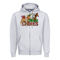 Heather Grey all the jingle ladies christmas horses Zipper Hoodie - LillyAllenDesigns