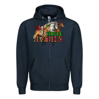 Navy all the jingle ladies christmas horses Zipper Hoodie - LillyAllenDesigns