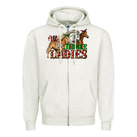 Oatmeal Heather all the jingle ladies christmas horses Zipper Hoodie - LillyAllenDesigns