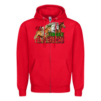 Red all the jingle ladies christmas horses Zipper Hoodie - LillyAllenDesigns