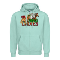 Seafoam all the jingle ladies christmas horses Zipper Hoodie - LillyAllenDesigns