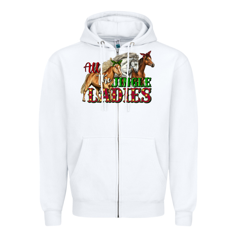 All The Jingle Ladies Christmas Horses Zipper Hoodie by LillyAllenDesigns | Teevron