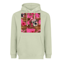 Matcha easter heifer with bunny ears seamless pattern Heavyweight Hoodie - Artiststas
