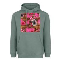 Sage easter heifer with bunny ears seamless pattern Heavyweight Hoodie - Artiststas