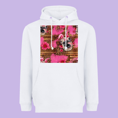 Easter Heifer With Bunny Ears Seamless Pattern Heavyweight Hoodie Designed By Artiststas