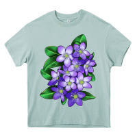Arona Mayflower Plant Illustrations Heavy Core Tee - LillyAllenDesigns