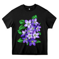 Black Mayflower Plant Illustrations Heavy Core Tee - LillyAllenDesigns