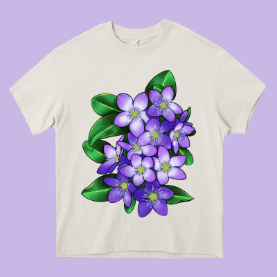 Mayflower Plant Illustrations Heavy Core Tee Designed By Lillyallendesigns