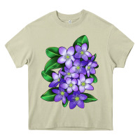 Mossy Mayflower Plant Illustrations Heavy Core Tee - LillyAllenDesigns