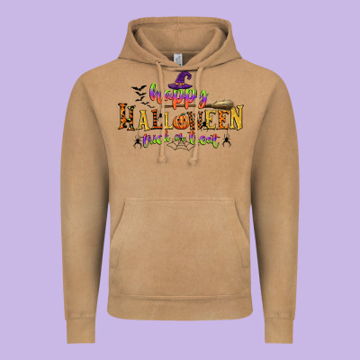 Happy Halloween Trick Or Treat Vintage Hoodie Designed By Cowgirlartshop