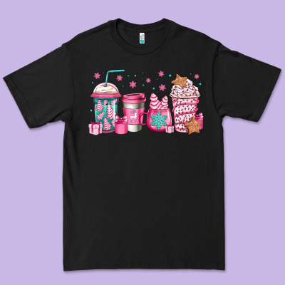 Pink Christmas Coffee Premium Tee Designed By Jasminsmagicworld
