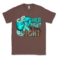 Chestnut Her fight is our fight Ovarian Cancer teal ribbon Classic Tee - NancyCooperArtShop