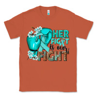 Copper Her fight is our fight Ovarian Cancer teal ribbon Classic Tee - NancyCooperArtShop