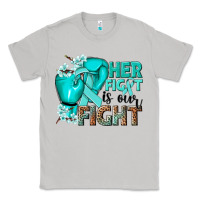 Moon Dust Her fight is our fight Ovarian Cancer teal ribbon Classic Tee - NancyCooperArtShop