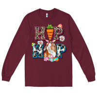 Burgundy Western hip hop bunny Easter Day Long Sleeve Tee - CowGirlArtShop