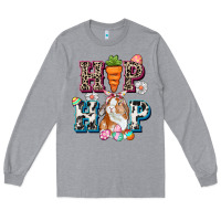 Heather Grey Western hip hop bunny Easter Day Long Sleeve Tee - CowGirlArtShop