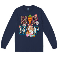 Navy Western hip hop bunny Easter Day Long Sleeve Tee - CowGirlArtShop