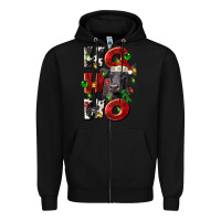 Black Christmas ho ho ho black angus Zipper Hoodie - LillyAllenDesigns