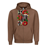 Chestnut Christmas ho ho ho black angus Zipper Hoodie - LillyAllenDesigns