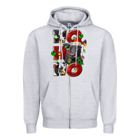 Heather Grey Christmas ho ho ho black angus Zipper Hoodie - LillyAllenDesigns