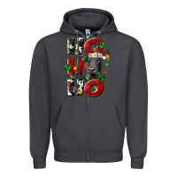 Smoke Christmas ho ho ho black angus Zipper Hoodie - LillyAllenDesigns