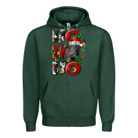 Sports Green Christmas ho ho ho black angus Zipper Hoodie - LillyAllenDesigns