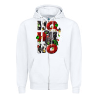 White Christmas ho ho ho black angus Zipper Hoodie - LillyAllenDesigns