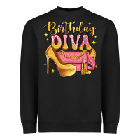 Black birthday diva pink and gold glitter Heavyweight Sweatshirt - LillyAllenDesigns