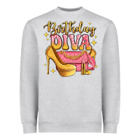 Birthday Diva Pink And Gold Glitter Heavyweight Sweatshirt | Teevron