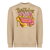 Mushroom birthday diva pink and gold glitter Heavyweight Sweatshirt - LillyAllenDesigns