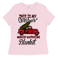 Bubblegum Pink This is My Christmas Movie Watching Blanket Ladies Tee - Bettercallsaul