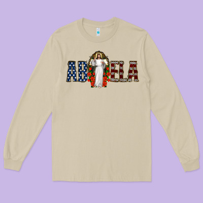 Abuela Jesus Christ Long Sleeve Tee Designed By Jasminsmagicworld