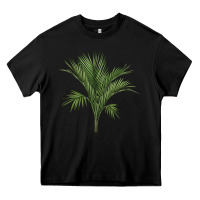 Black Botanical Majesty Palm Illustrations Heavy Core Tee - LillyAllenDesigns