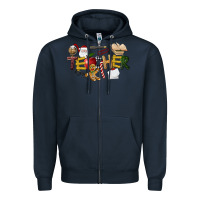 Navy christmas teacher Zipper Hoodie - LillyAllenDesigns