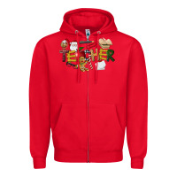 Red christmas teacher Zipper Hoodie - LillyAllenDesigns