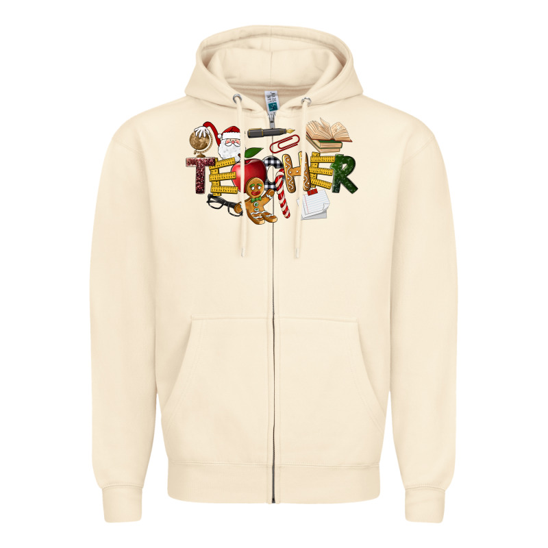 Christmas Teacher Zipper Hoodie by LillyAllenDesigns | Teevron