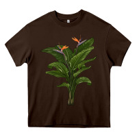 Chocolate Brown the bird of paradise Heavy Core Tee - LillyAllenDesigns