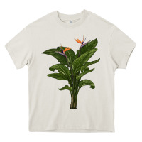 Cream the bird of paradise Heavy Core Tee - LillyAllenDesigns